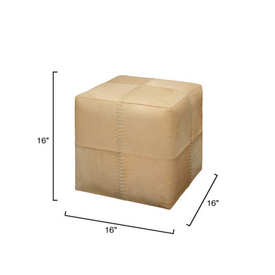 Jamie Young Cream Hide Ottoman - Small
