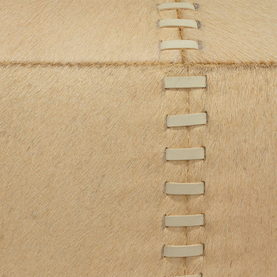 Jamie Young Cream Hide Ottoman - Small