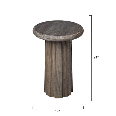 Jamie Young Cremini Wood Side Table - Grey Wash