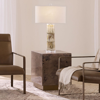 Jamie Young Cube Vellum Side Table - Warm Grey