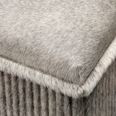 Jamie Young Easton Hide Ottoman - Grey