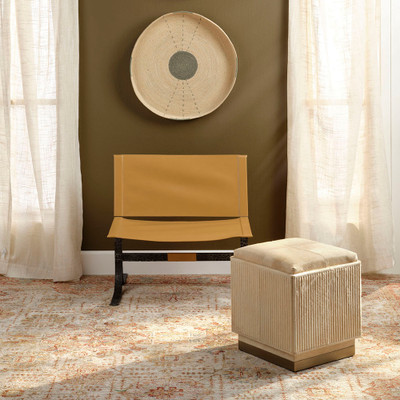 Jamie Young Easton Hide Ottoman - Tan
