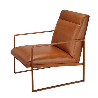 Jamie Young Hemingway Leather Accent Chair - Saddle