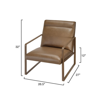Jamie Young Hemingway Leather Accent Chair - Truffle