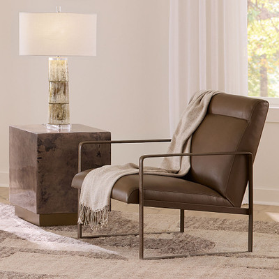 Jamie Young Hemingway Leather Accent Chair - Truffle