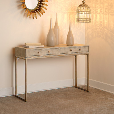 Jamie Young Kain Faux Shagreen Console - Cream