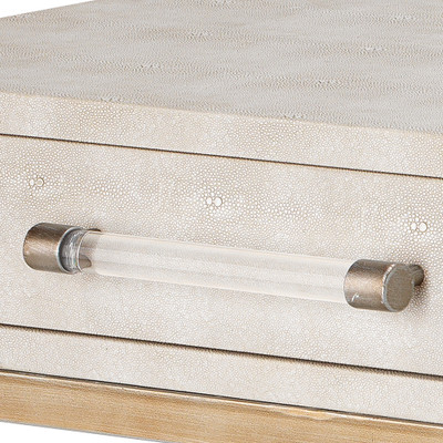 Jamie Young Kain Faux Shagreen Console - Cream