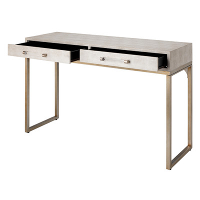 Jamie Young Kain Faux Shagreen Console - Cream