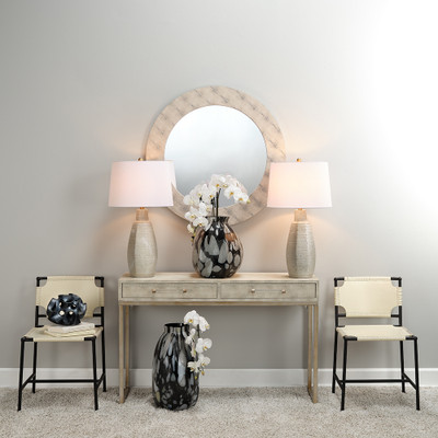 Jamie Young Kain Faux Shagreen Console - Cream