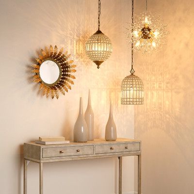 Jamie Young Kain Faux Shagreen Console - Cream
