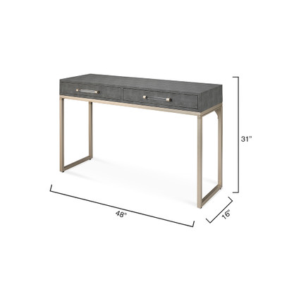Jamie Young Kain Faux Shagreen Console - Grey