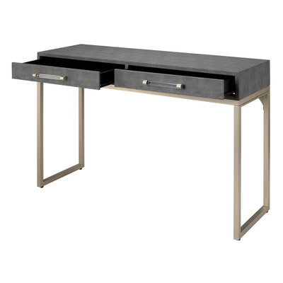 Jamie Young Kain Faux Shagreen Console - Grey