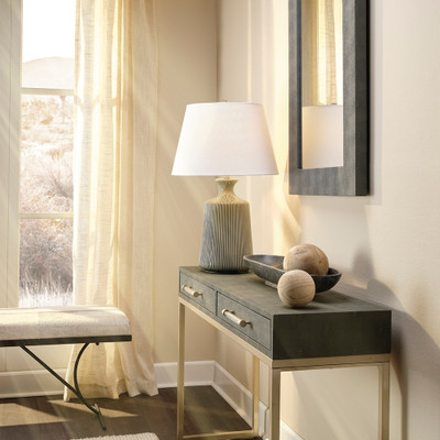 Jamie Young Kain Faux Shagreen Console - Grey
