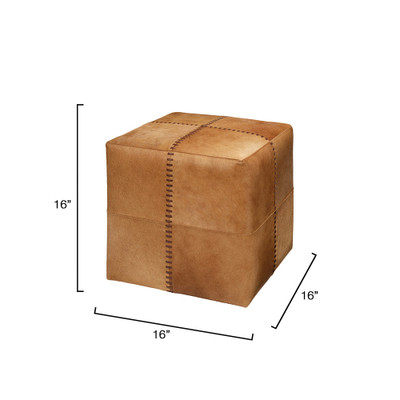Jamie Young Saddle Hide Ottoman - Small