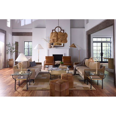 Jamie Young Saddle Hide Ottoman - Small