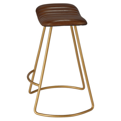Jamie Young Theo Leather Counter Stool - Brown