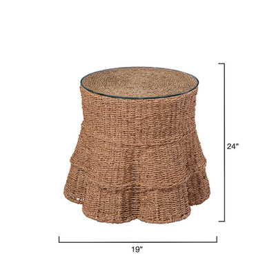Jamie Young Falda Seagrass Side Table - Natural