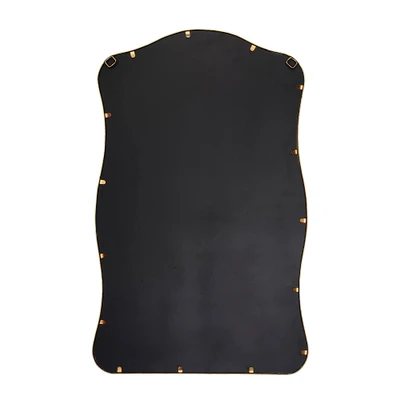 Jamie Young Aurora Wavy Iron Wall Mirror - Antique Brass
