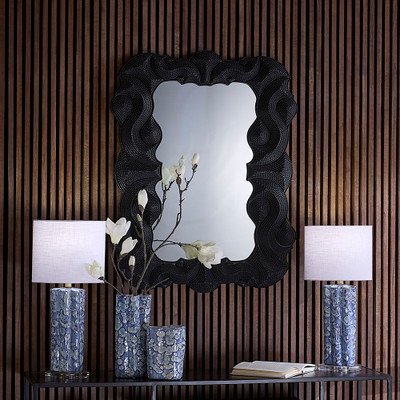 Jamie Young Baroque Resin Wall Mirror - Black