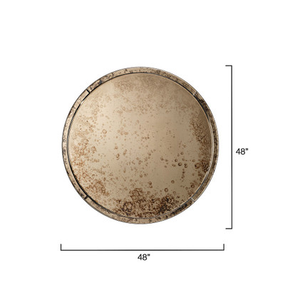 Jamie Young Chambord Antiqued Glass Round Wall Mirror - Large