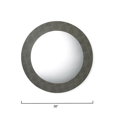 Jamie Young Chester Shagreen Round Mirror - Grey
