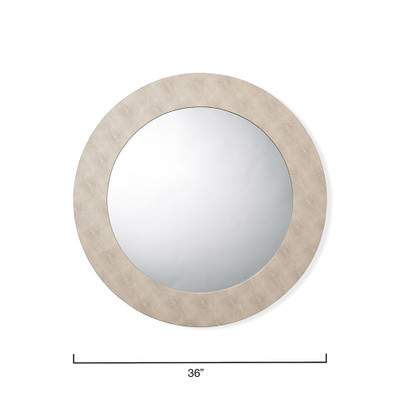 Jamie Young Chester Shagreen Round Mirror - Ivory