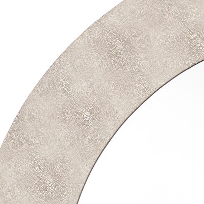 Jamie Young Chester Shagreen Round Mirror - Ivory