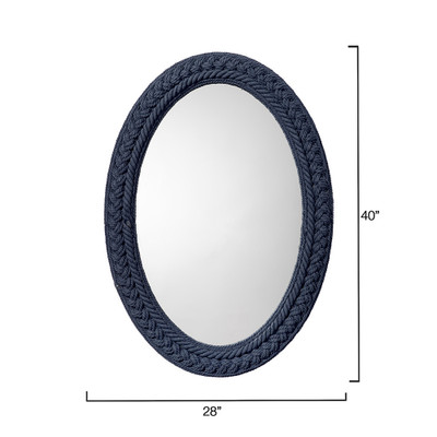 Jamie Young Club Cotton Rope Braided Oval Wall Mirror