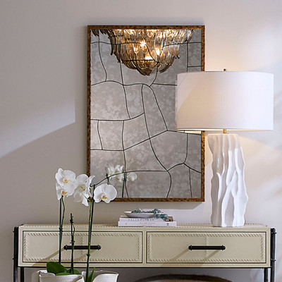 Jamie Young Fractured Hammered Iron Rectangle Wall Mirror
