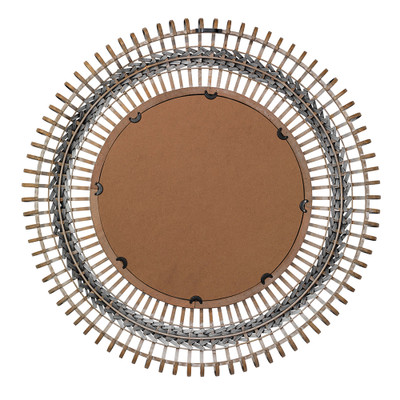 Jamie Young Grove Bamboo Round Braided Mirror - Gray