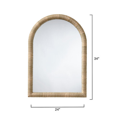 Jamie Young Hill Seagrass Arch Wall Mirror