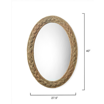 Jamie Young Lark Braided Seagrass Oval Mirror