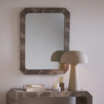 Jamie Young Ravine Wood Wall Mirror - Sand Grey