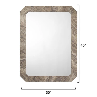 Jamie Young Ravine Wood Wall Mirror - Sand Grey