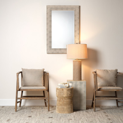 Jamie Young Structure Shagreen Rectangle Mirror - Ivory