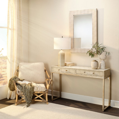 Jamie Young Structure Shagreen Rectangle Mirror - Ivory