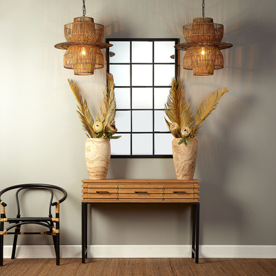 Jamie Young Tribecca Iron Grid Rectangle Wall Mirror - Black