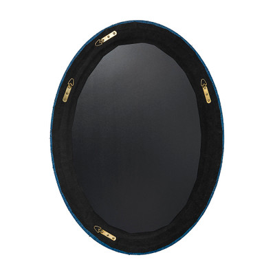 Jamie Young Valley Raffia Oval Wall Mirror - Indigo