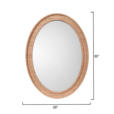 Jamie Young Valley Raffia Oval Wall Mirror - Natural