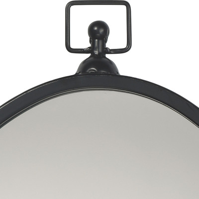 Jamie Young Wade Iron Oval Wall Mirror - Black
