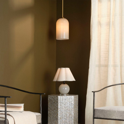 Jamie Young Holt 1-Light Glass Pendant - Taupe