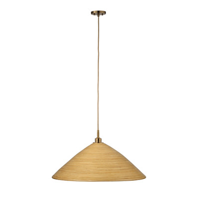 Jamie Young Spun 1-Light Natural Bamboo Pendant - Large