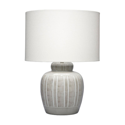 Jamie Young Arthur Ceramic Table Lamp with Linen Shade - Grey