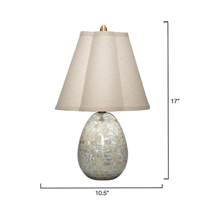 Jamie Young Capsule Mother of Pearl Table Lamp with Linen Shade