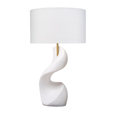 Jamie Young Cobra Ricestone Table Lamp with Linen Shade