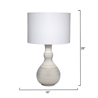 Jamie Young Droplet Ceramic Table Lamp with Linen Shade - Blue