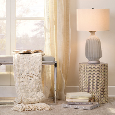 Jamie Young Frosted Glass Table Lamp - Grey