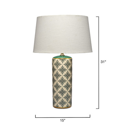 Jamie Young Harlequin Ceramic Table Lamp with Linen Shade