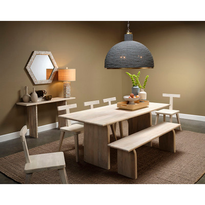 Jamie Young Lucille Mother of Pearl Table Lamp with Raffia Shade