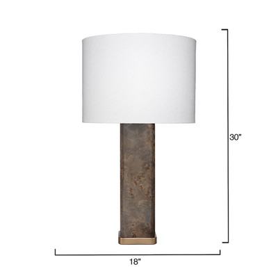 Jamie Young Preston Burl Wood Table Lamp with Linen Shade